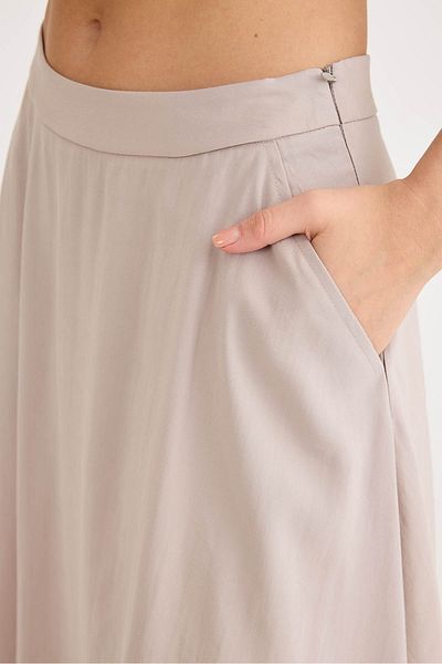 Vitrin Modal Fabric Midi Length Skirt with Pockets