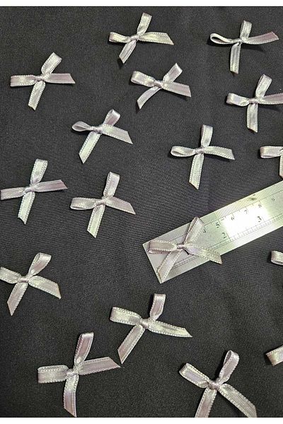 fema aksesuar Gray Small Satin Bow 50Pcs