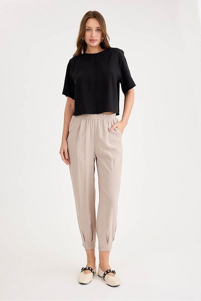 Vitrin Pleated Carrot Cut Modal Trousers