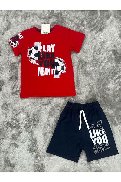 NEWKİDS 3-6 Years Old Play Printed Shorts Boys' Suit