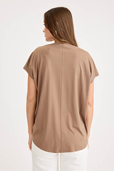 Vitrin V-Neck Long Back Casual Modal Blouse