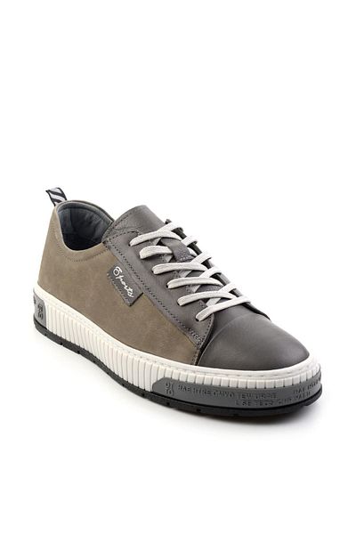 Bambi Gray Leather Men's Sneaker E 01018033543