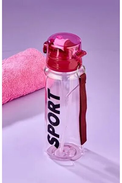 Çizilmeye ve darbeye dayanıklı su matarası sporcu matarası pipetli su matarası 700ml