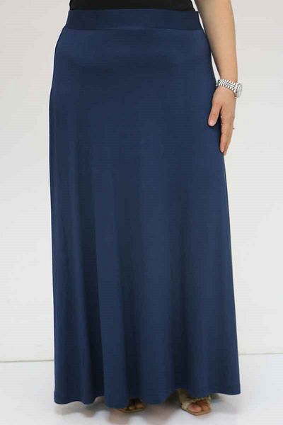 Eslina 45005 Large Size Sandy Basic Skirt - Navy Blue