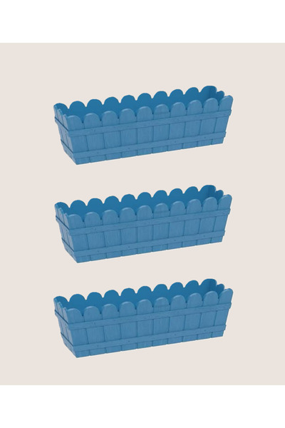 Lider Lüx Dikdörtgen Balkon Saksı Seti 55 cm 3 Adet