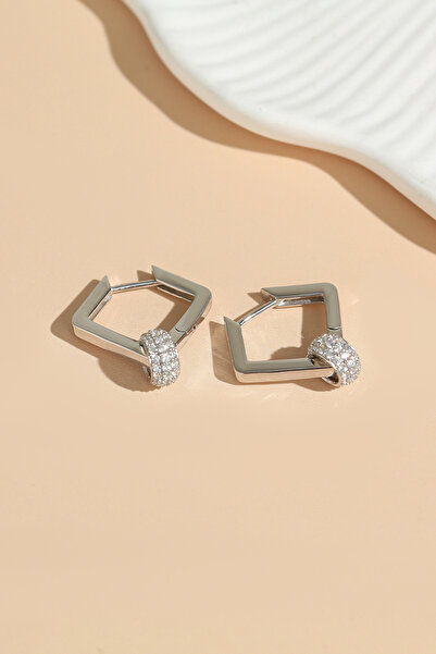 Gümüş Vadisi Kadın 925 Ayar Gümüş Zirkon Taşlı Küpe