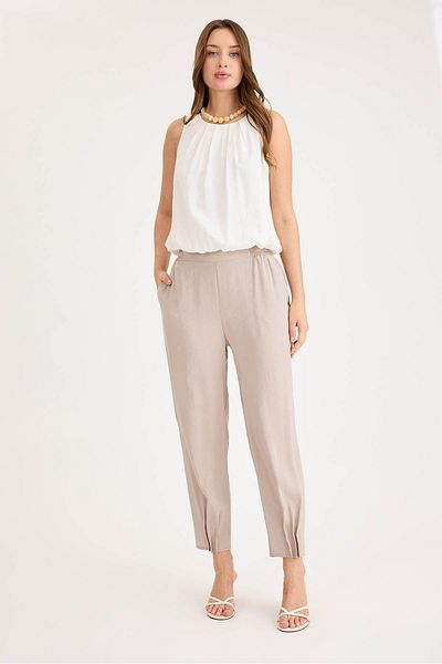 Vitrin Pleated Leg Elastic Waist Trousers
