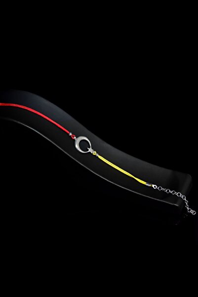 Papatya Silver 925 Ayar Gümüş Rodyum Kaplama Sarı Kırmızı, Taraftar Taşsız Ay...