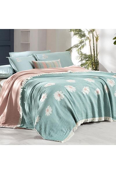 Sarev Berni Green Single 100% Cotton Yarn Dyed Pique Set