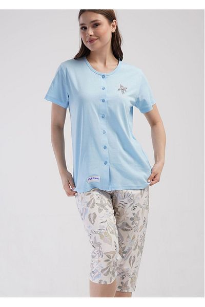 ELİS 100% Cotton Plus Size Capri Pajama Set