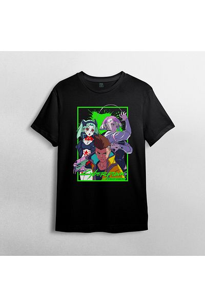 Pixxa Μπλουζάκι Unisex 100% βαμβακερό με λαιμόκοψη μοντέλο 4 - Cyberpunk Edgerunners