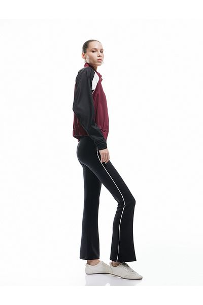 Koton Striped High Waist Flared Leggings Trousers