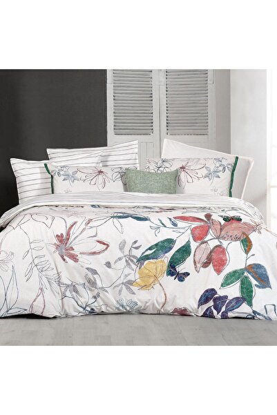 Sarev Adali Beige King Size (King Size) 100% Cotton Duvet Cover Set