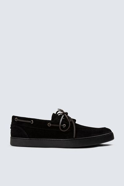 Deery Γνήσια Suede Μαύρα Ανδρικά Casual Marine Παπούτσια