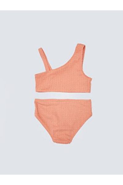 DEEP BEACH Textured Fabric Girl's Bikini Set