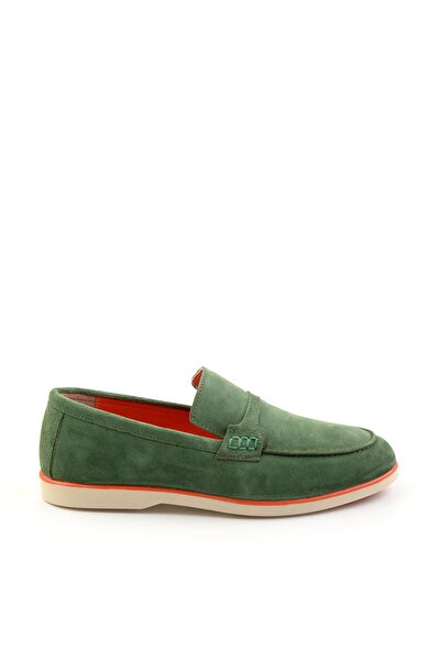 Bambi Yeşil Leather Erkek Loafer Ayakkabı E01070240002