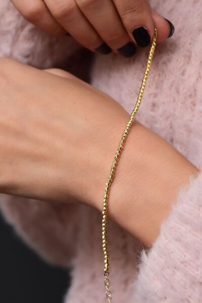 Papatya Silver 925 Ayar Gümüş Altın Kaplama Dorika Toplu Bileklik