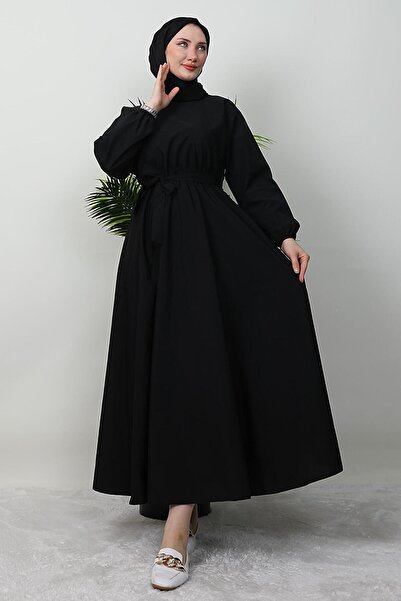 GİYZAMİLA Black Mevlana Trikoton Dress