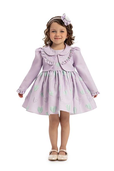 Pamina Baby Girl Bolero and Hair Accessory Dress 6-24 Months Lilac