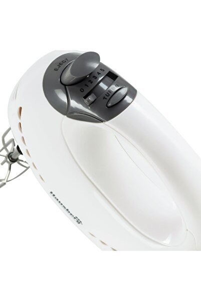 Hausberg Mixer cu bol rotativ HB-3519AB, 5 Viteze + turbo, Capacitate 2L, Putere 250W, Alb