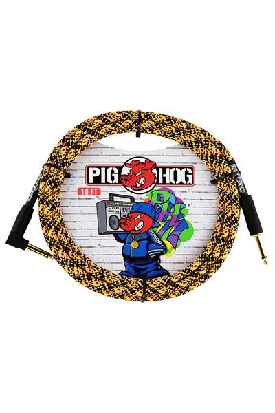 Pig Hog Vintage Series 1/4 Instrument Cable (3 Meters Straight - Right-Angle)