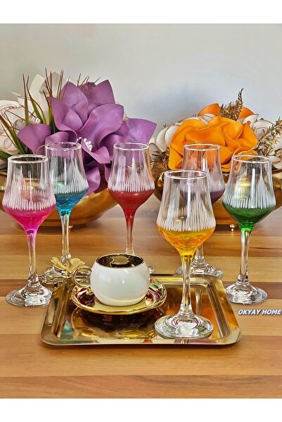 P&ORA PREMIUM KITCHEN PRODUCTS 6 Kişilik Özel Kesme Çift Renk Kahve Yanı Su M...