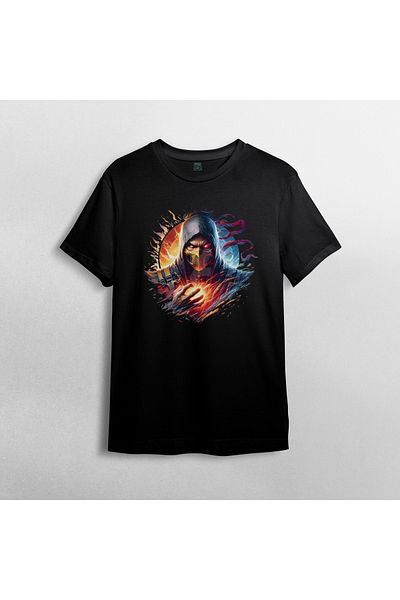 Pixxa Μπλουζάκι Unisex 100% βαμβακερό με λαιμόκοψη Mortal Kombat Model 1