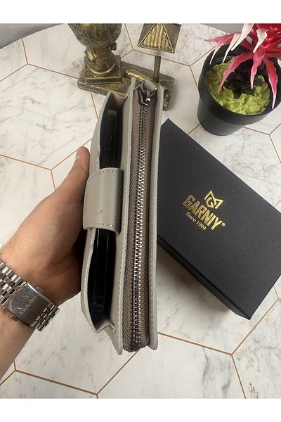 Garniy Mink Wallet with Phone Compartment and Handle, Large Compartment