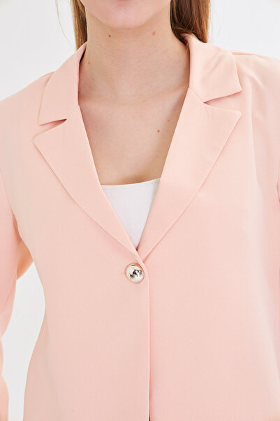 armonika Women's Powder Single Button Crop Jacket Arm-22Y 001237