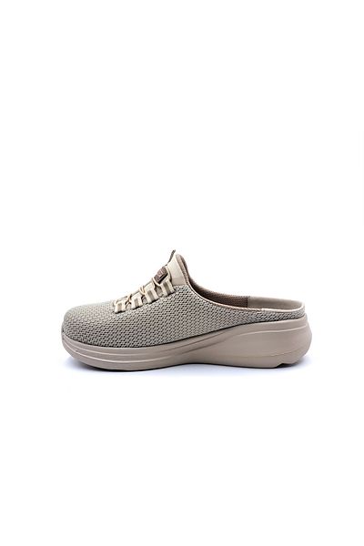 KİNG PAOLO Memory Foam Filling Sole Closed Toe Women's Beige Sports Sabo Slippers