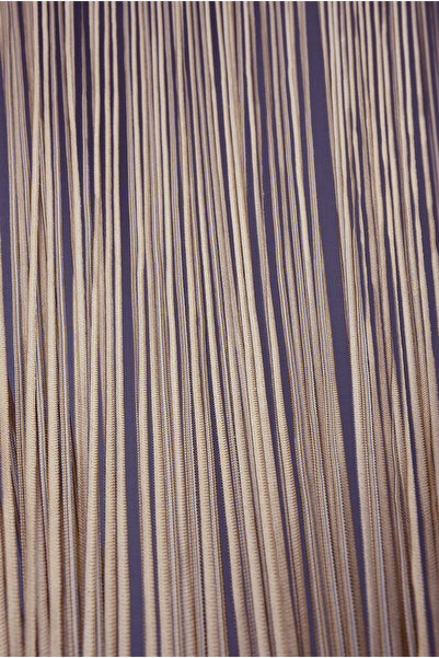 AKÇA TEKSTİL Plain String Curtain 180 cm Width 280 cm Length Mink Double Color Ready String Curtain