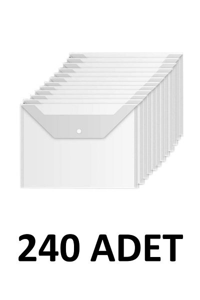 Noki 240 Pcs Clear A4 Snap Closure File Envelope File