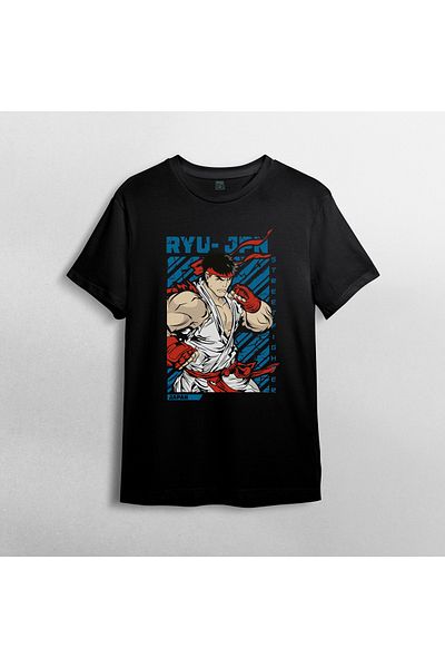Pixxa Μπλουζάκι Ryu Street Fighter Unisex 100% βαμβακερό ποδηλατικό μπλουζάκι