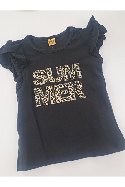 Butik Girl's Leather Jacket Leopard Print Flared Trousers and T-Shirt Three Piece Set