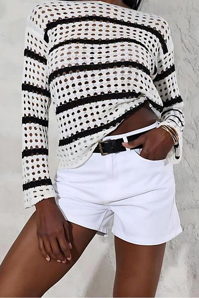 Lavian High White Women's Denim Shorts