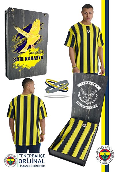Fenerbahçe Tricou pentru bărbați cu licență originală galbenă bleumarin cu du...