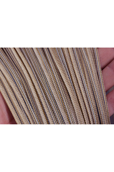 AKÇA TEKSTİL Plain String Curtain 180 cm Width 280 cm Length Mink Double Color Ready String Curtain
