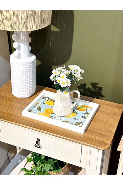 DEKORMED DECORATIVE LEMON PATTERNED TRAY/BOARD/ORGANIZER