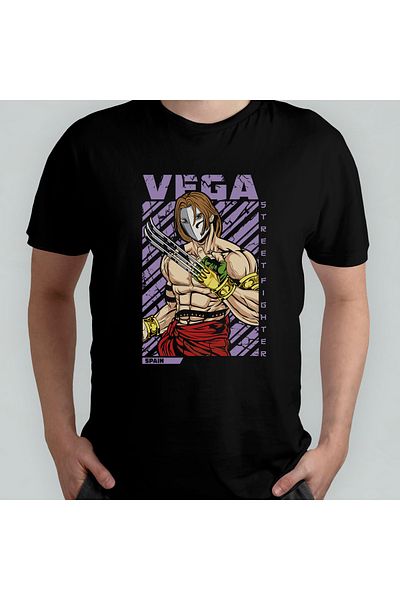 Pixxa Μπλουζάκι με λαιμόκοψη - 100% βαμβάκι Street Fighter Vega Unisex Model 1