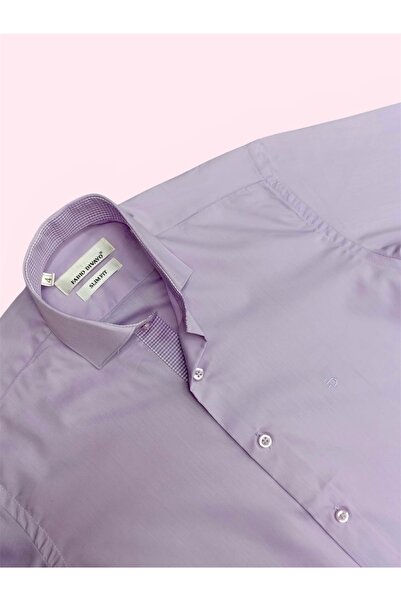 SuitableCo. Lila Slim Fit Dar Erkek Çocuk Gömlek