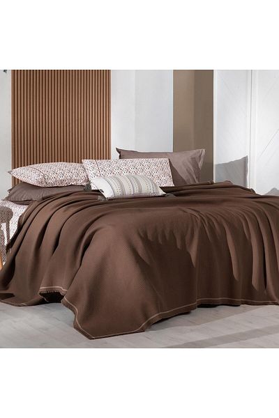Sarev Abel Brown Double 100% Cotton Pique Set