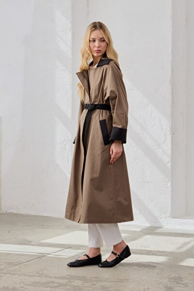 QANU Special Trençkot Vizon-Siyah