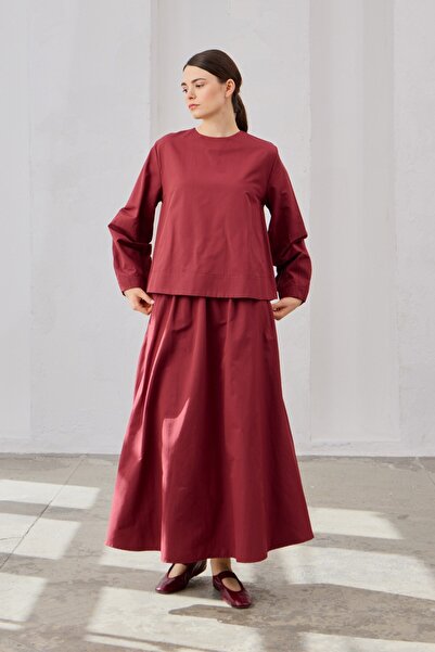 QANU Leon Skirt Suit Claret Red