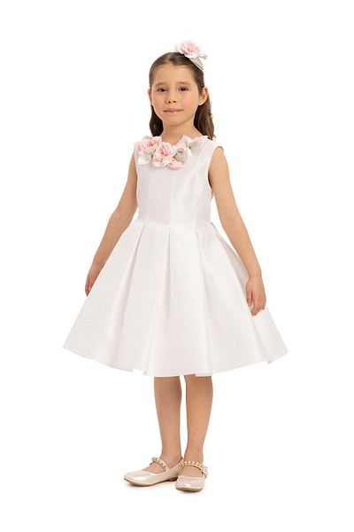 Pamina 3-7 Years Old Family Elliptical Girl's Dress with Hair Accessories