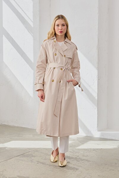 QANU Klasik Trençkot Bej