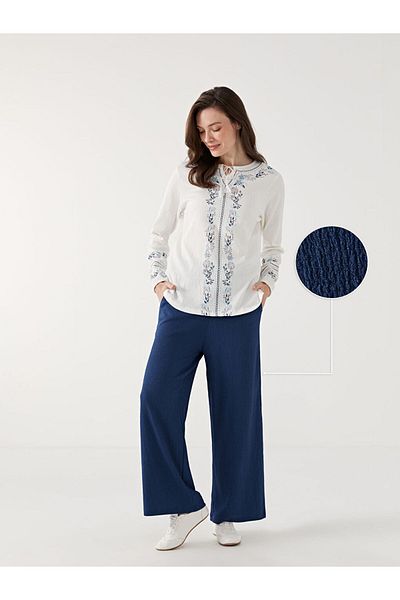 LC Waikiki Pantaloni de damă cu textura cu talie elastică de sezon nou - S5GI74Z8