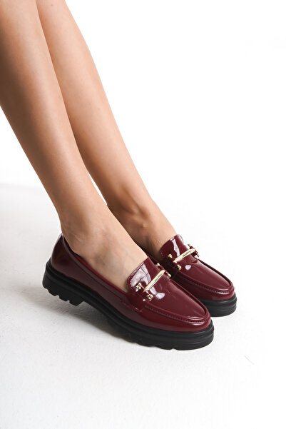 Redoxy Women's Lightweight and Thick Sole Daily Casual Oxford, Buckle Detailed Loafer Shoes