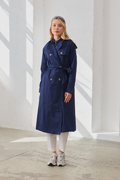 QANU Klasik Trençkot Lacivert