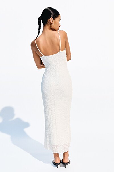 Bershka Blonde lace midi dress