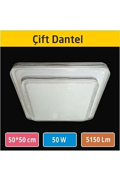 ERBAY 50x50 Dekoratif Dantel 54w Sıva Üstü Led Armatür Tavan Armatür